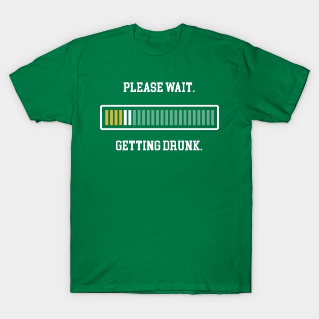 Please Wait Getting Drunk Shirt Loading Beer Progress Bar T-Shirt by vo_maria